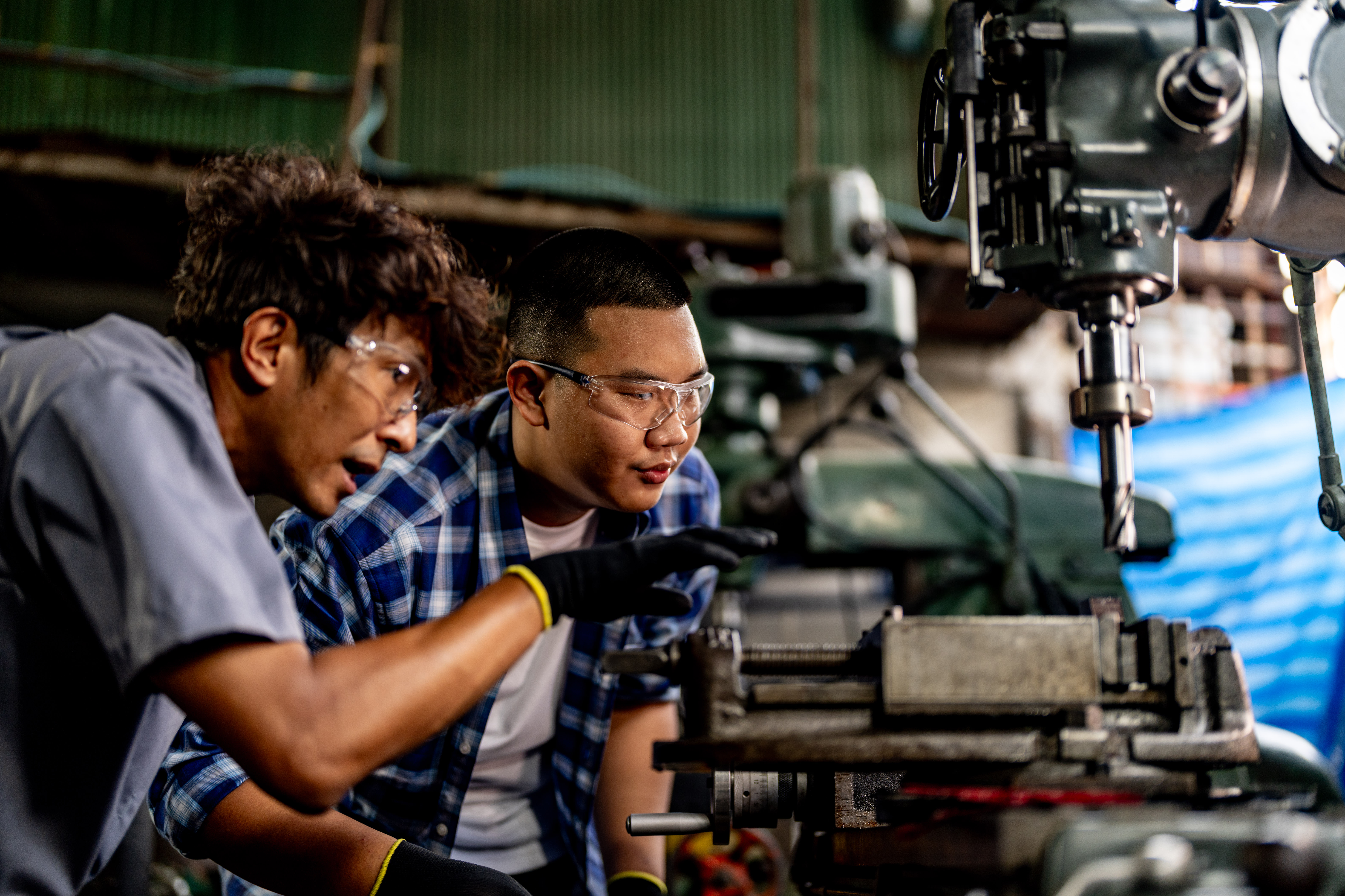 Industrial professional working with machinery